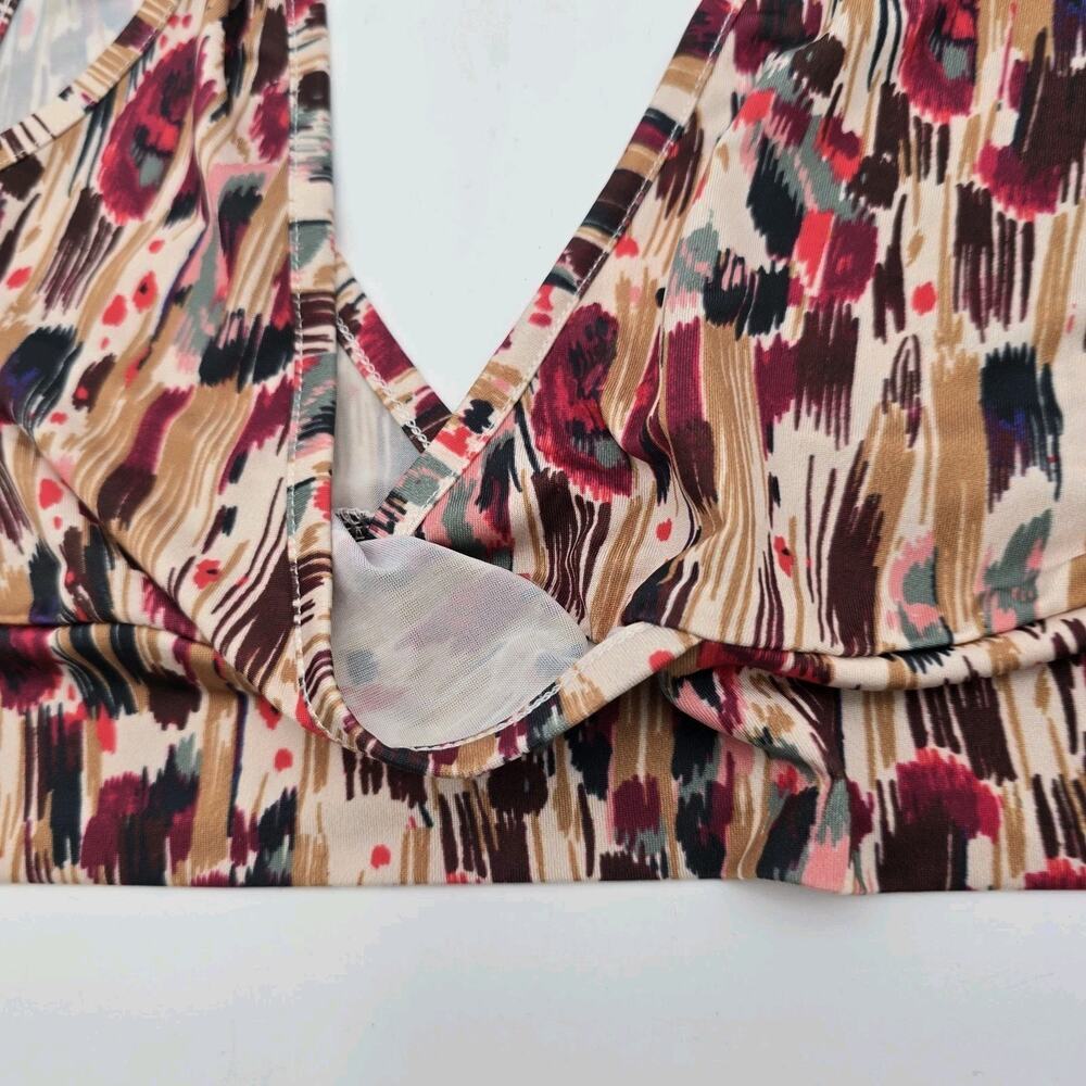 Anthropologie Bra Womens Small Medium Pink Beige Red Abstract Print - Picture 8 of 9